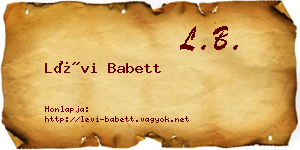 Lévi Babett névjegykártya